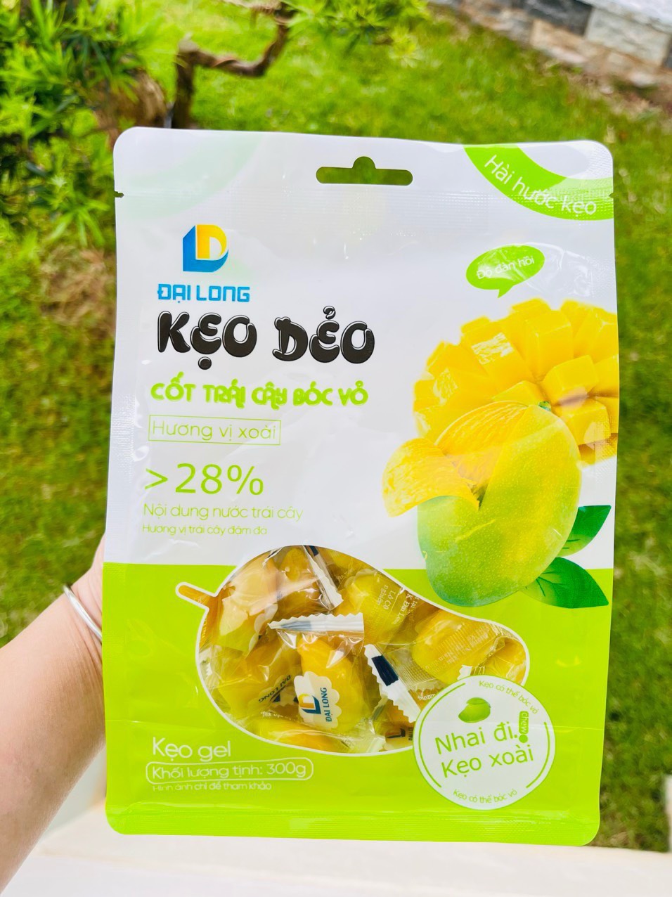 Kẹo bóc vỏ vị xoài xanh